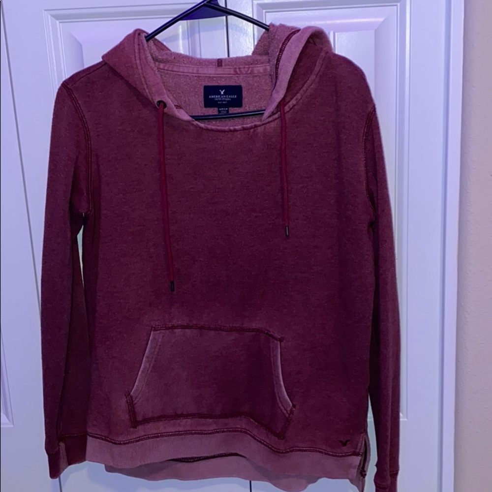 American Eagle Hoodie/Sweatshirt Dark Pink S